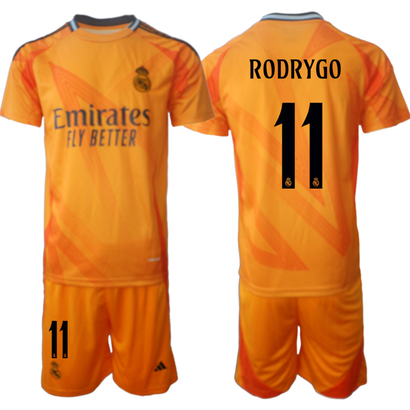 Men 2024-2025 Club Real Madrid away orange 11 Soccer Jersey